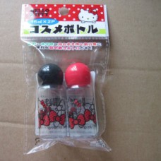 PP,PET vials includes 2*15ml plastic bottle, 2PCS Hello Kitty Cute Travel Ball Cap Bottle Set