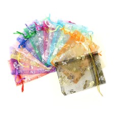 Organza Jewelry Candy Wedding Gift Pouch Bags 7x9cm Mix Color for Party Holiday New Year Use pack of 50