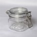 Plastic Jars, Clear PET Square Wire Bale Jars w Hinged Lids , Jars With Airtight Lids And Leak Proof Rubber Gasket,Wide Mouth Mason Jars With Hinged Lids For Kitchen, Storage Containers
