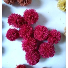 wine red color raffia pompoms for for decor , Hot sale high quality customized raffia pom pom Handmade from Natural Raffia Fibers